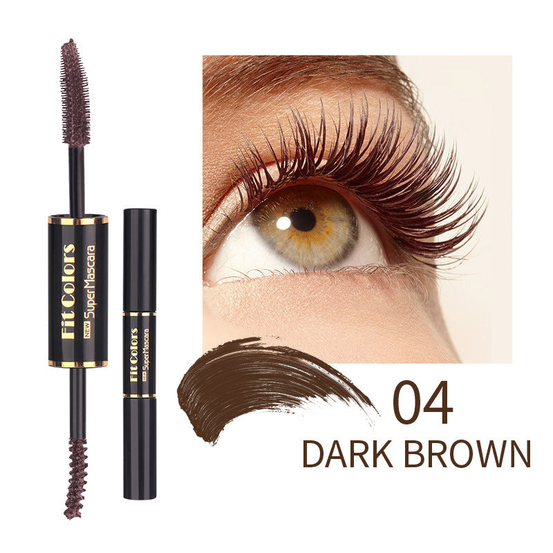 Double-headed Color Mascara Thick Curl More Than Waterproof Not Smudge White Eyebrow Dyeing - KuzuSHOP