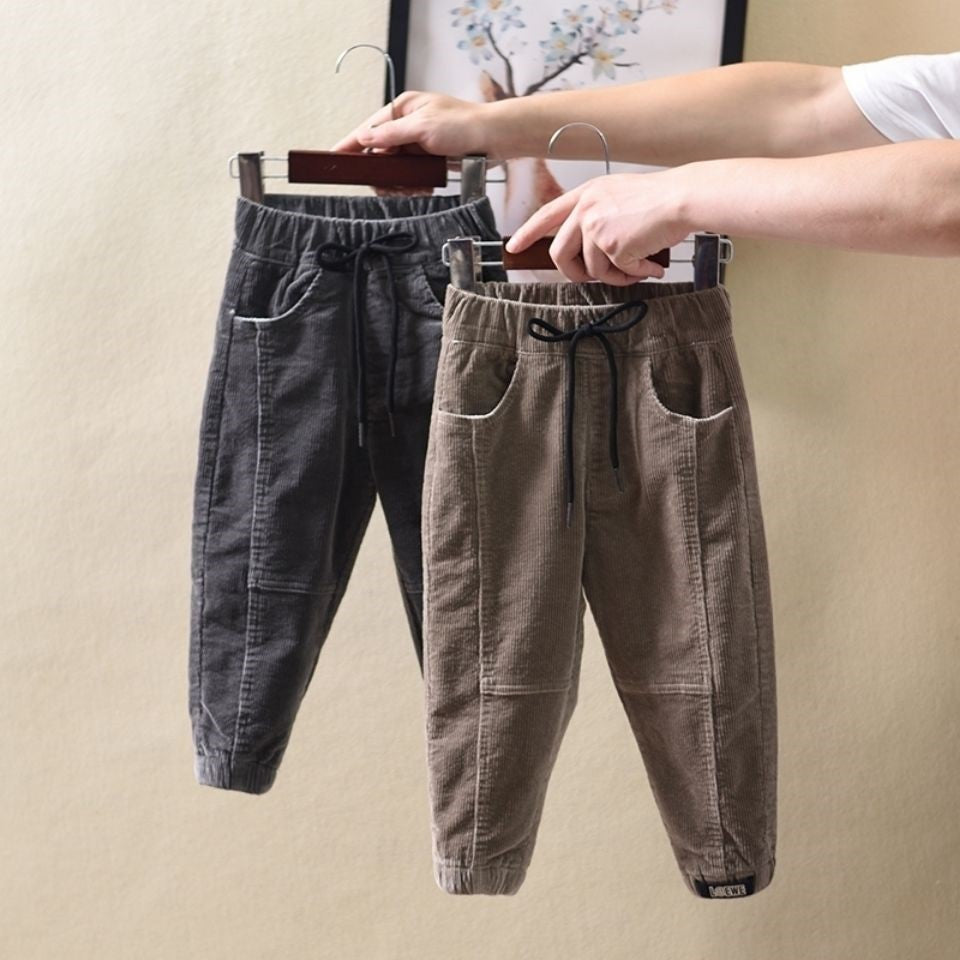 Children's Handsome Corduroy Casual Pants Winter Clothes - KuzuSHOP
