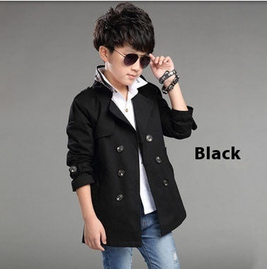 Boys' Mid-length Trend Casual Trench Coat - KuzuSHOP