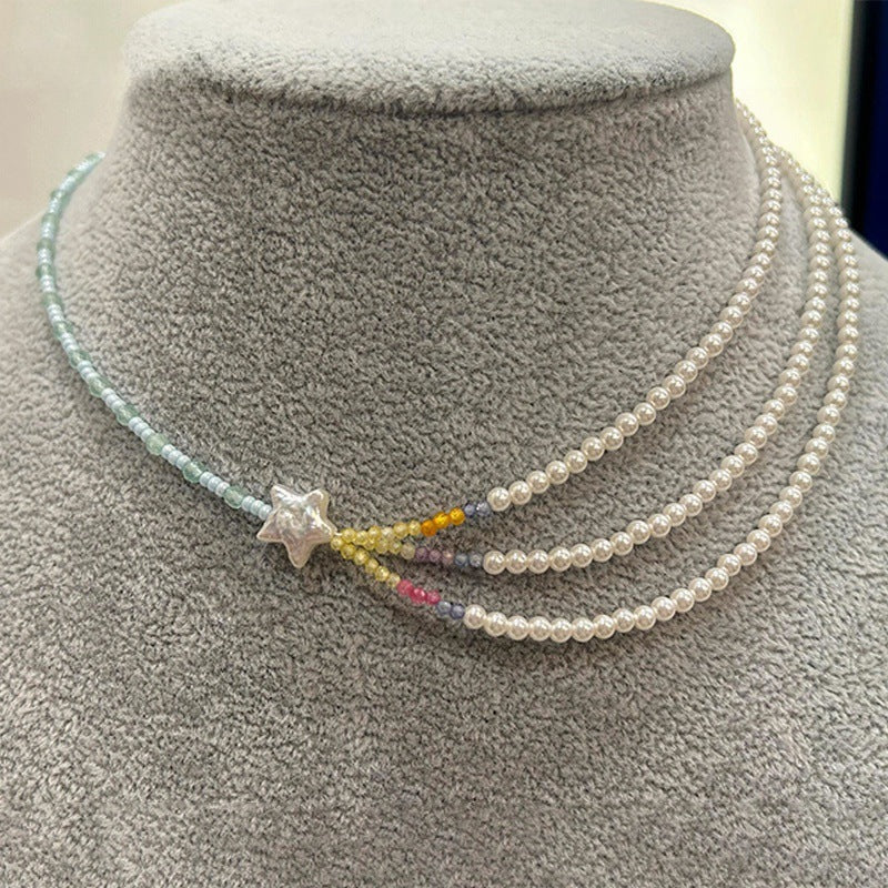 Baroque XINGX Colorful Twin Pearl Necklace - KuzuSHOP