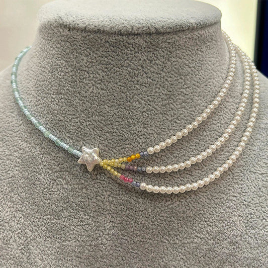 Baroque XINGX Colorful Twin Pearl Necklace - KuzuSHOP