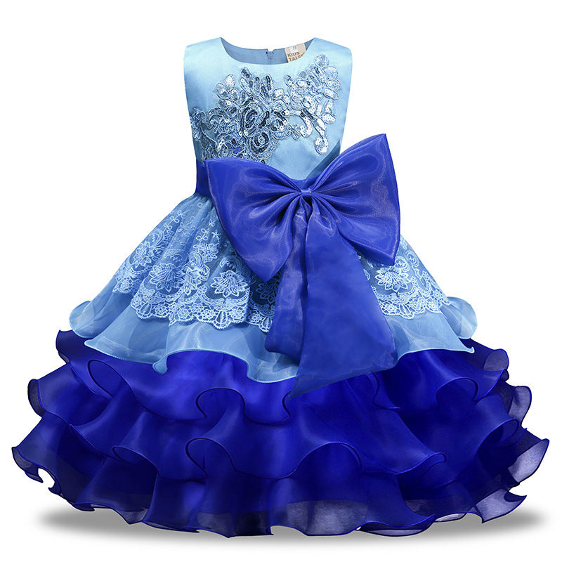 Girls' Sequined Dress Bow Kids Skirt - KuzuSHOP