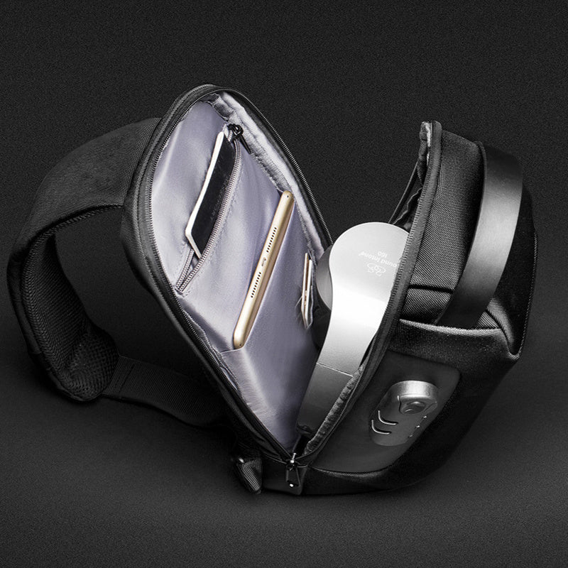 Waterproof USB Anti-theft Bag Men Oxford Crossbody Shoulder Bag Sling Multifunction Short Travel Messenger Chest Pack - KuzuSHOP