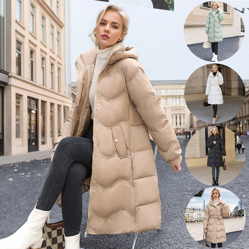Women's Mid-length Winter Down Cotton Jacket - KuzuSHOP