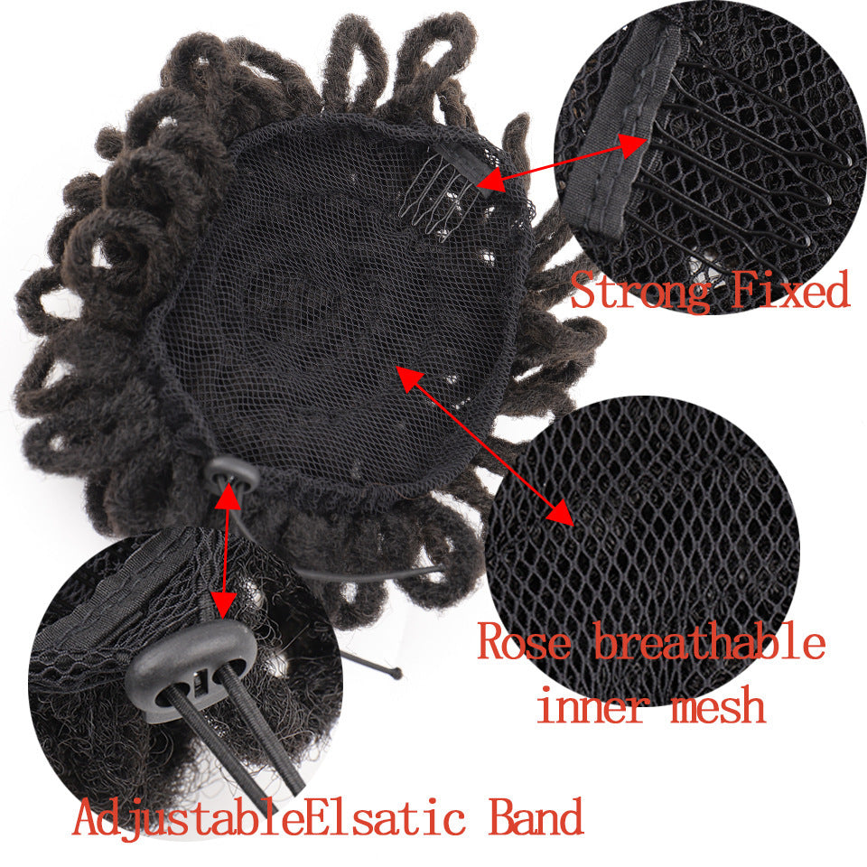 African Wig Bun Hair Bag Drawstring Dreadlocks Afro Hair Bag - KuzuSHOP