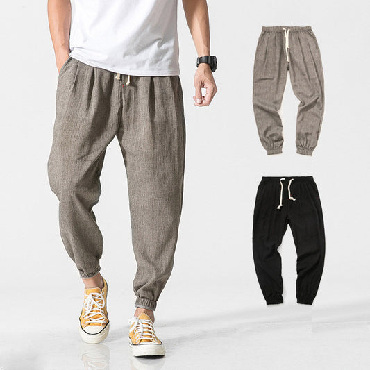 Fashion Men's Cotton And Linen Harem Pants - KuzuSHOP