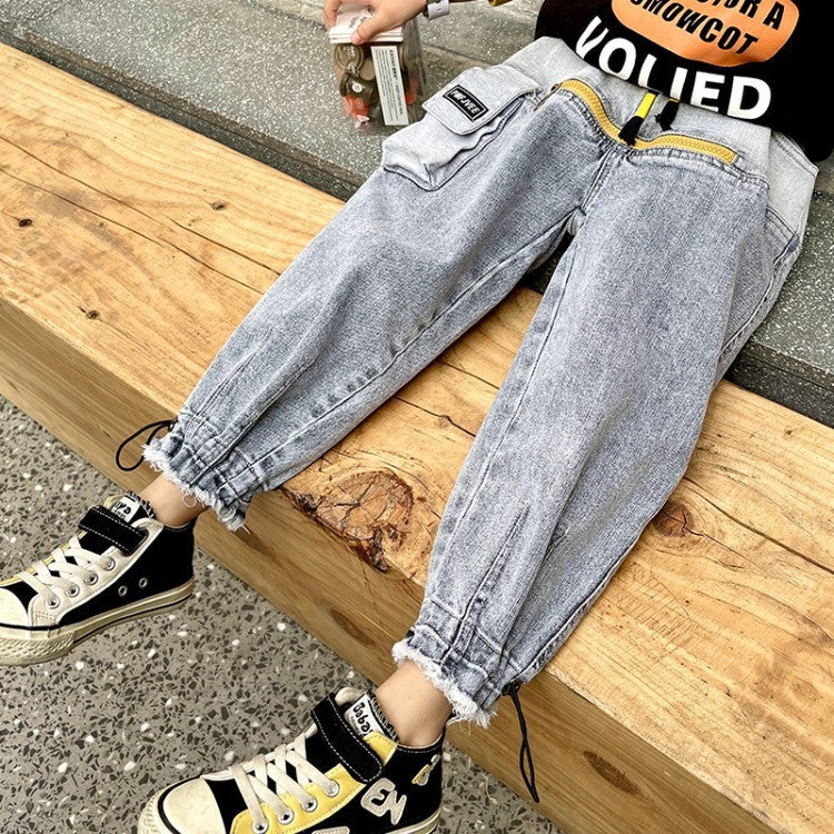 Boys' Jeans Children's Spring And Autumn Casual Pants - KuzuSHOP