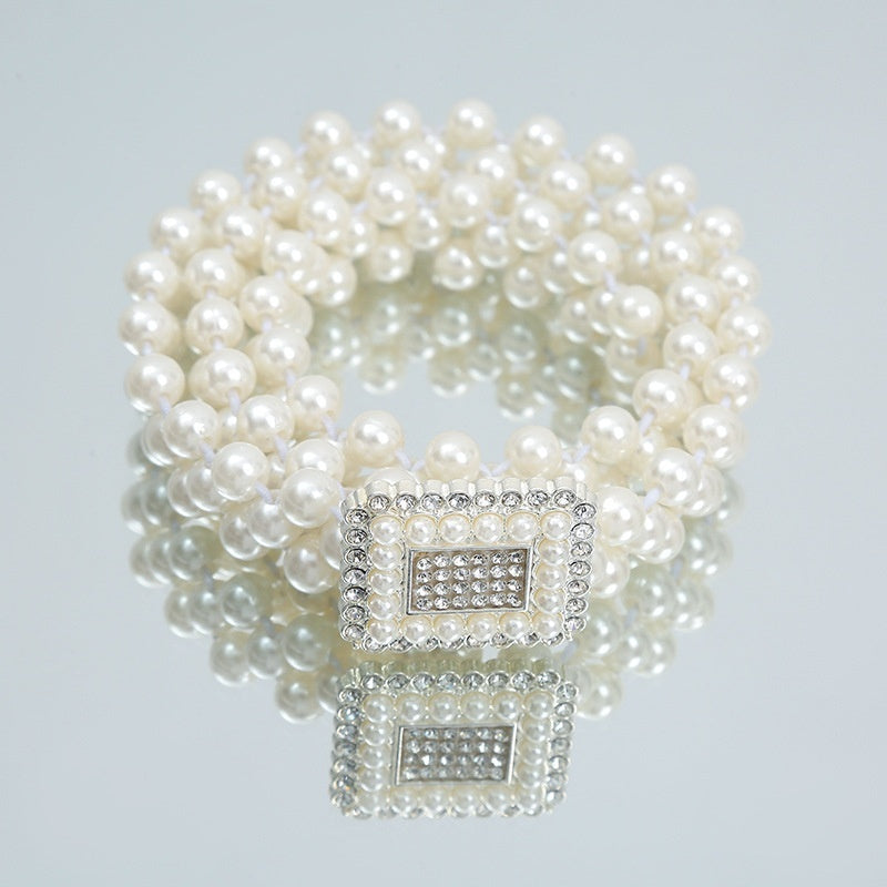 Fashion Jewelry Women's White Pearl Waist Chain Decoration - KuzuSHOP