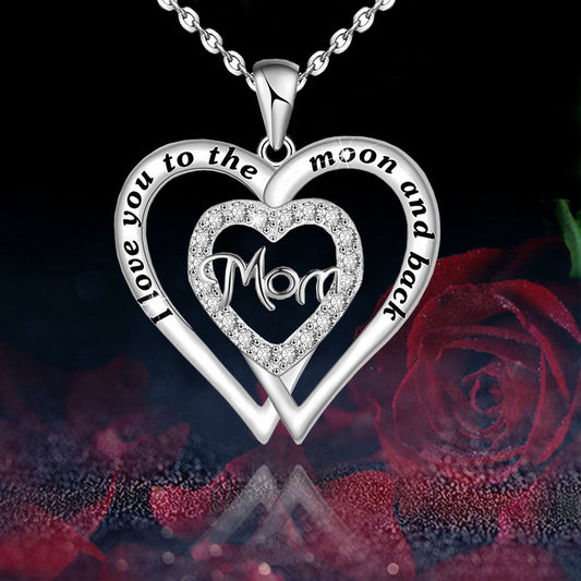 Double Love Necklace MOM Diamond - KuzuSHOP