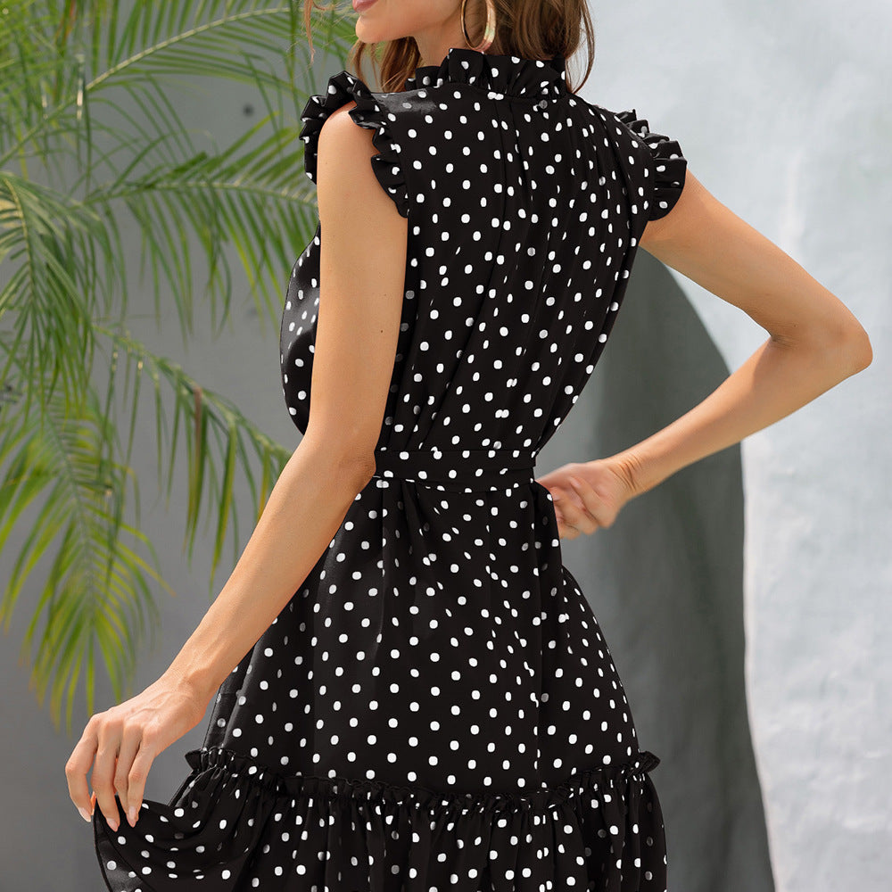 Women's Round Neck Retro Slim Skirt, Women Dress. - KuzuSHOP