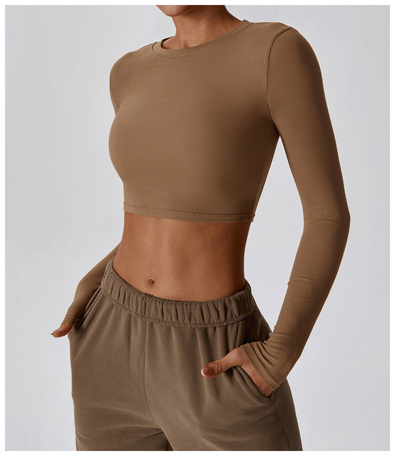 Running Exercise T-shirt Long-sleeved Workout Clothes Quick-drying Slimming Lightweight - KuzuSHOP