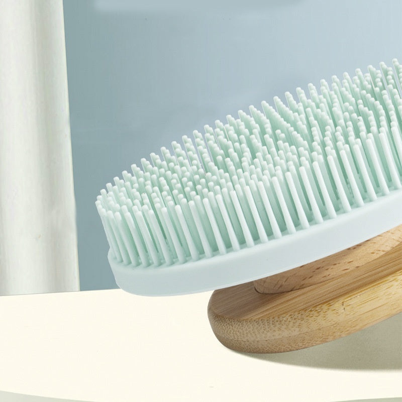 Silicone Bath Brush Massage Bath Soft Hand-held Long Teeth Cleaning - KuzuSHOP