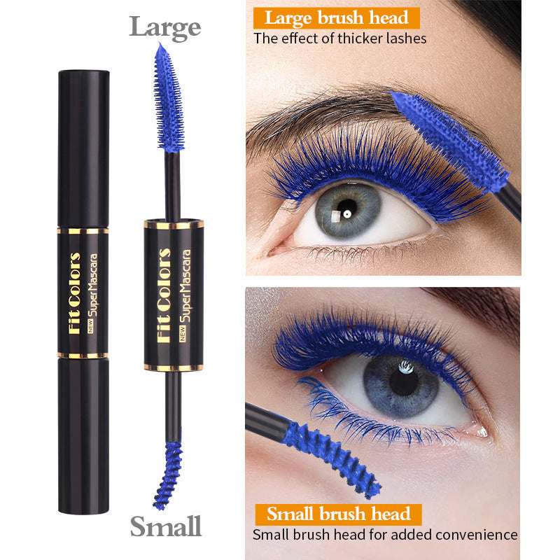 Double-headed Color Mascara Thick Curl More Than Waterproof Not Smudge White Eyebrow Dyeing - KuzuSHOP