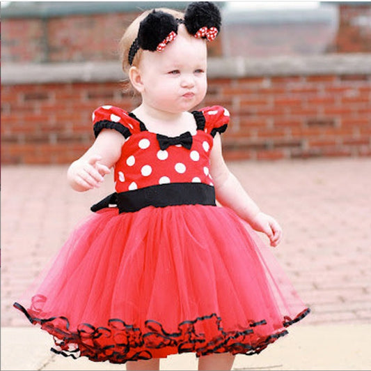Sleeveless Vest Polka Dot Bow Princess Dress - KuzuSHOP