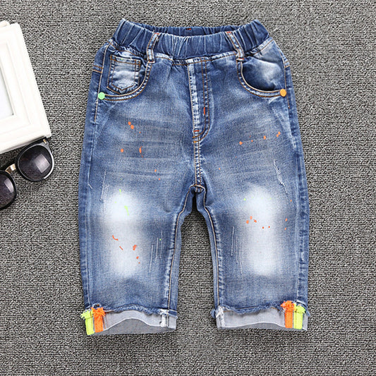 Denim Blue Trendy Fan Letter Pants - KuzuSHOP