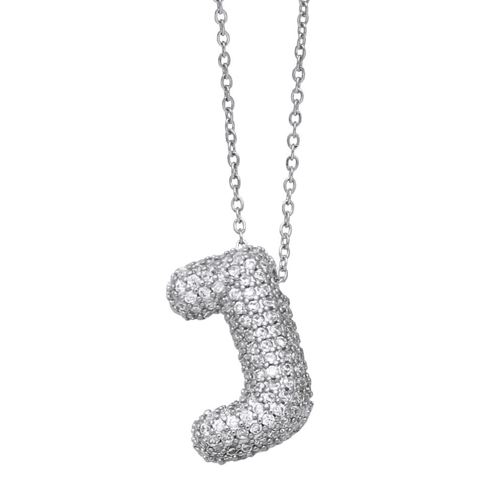 26 English Letter Necklace For Women Inlaid Zircon - KuzuSHOP