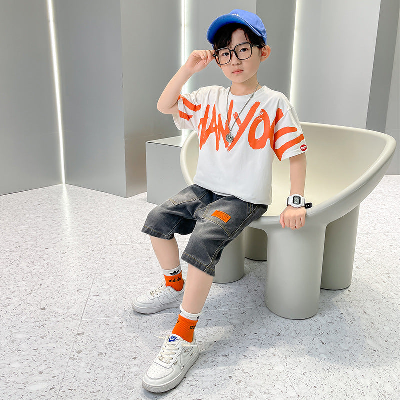 Big Boy's Short Sleeve Suit T-shirt Trendy - KuzuSHOP