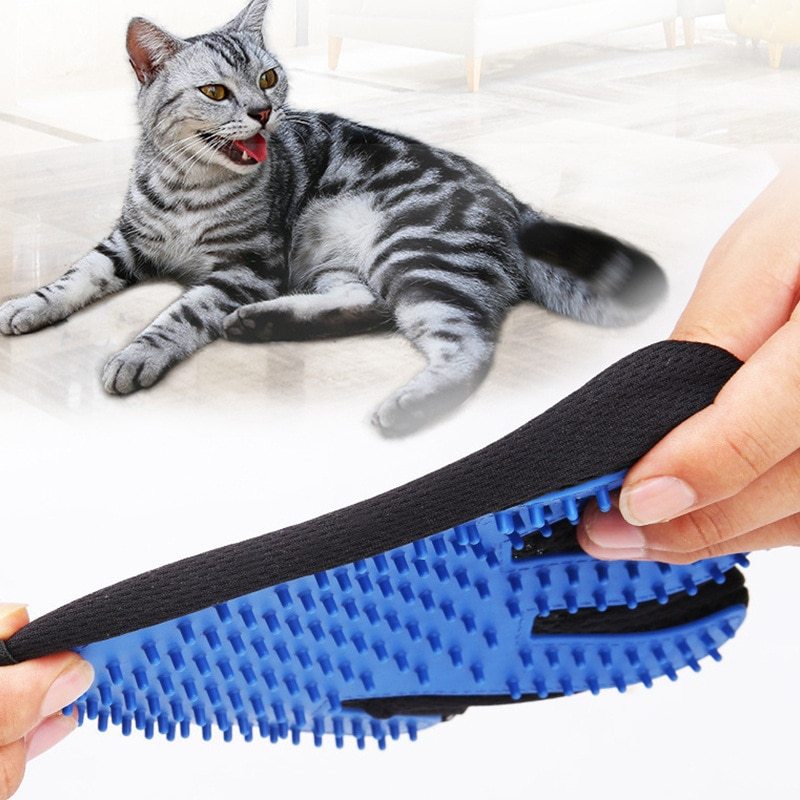 Cat Grooming Glove For Cats Wool Glove Pet Hair Deshedding Brush Comb Glove For Pet Dog Cleaning Massage Glove For Animal Sale - KuzuSHOP