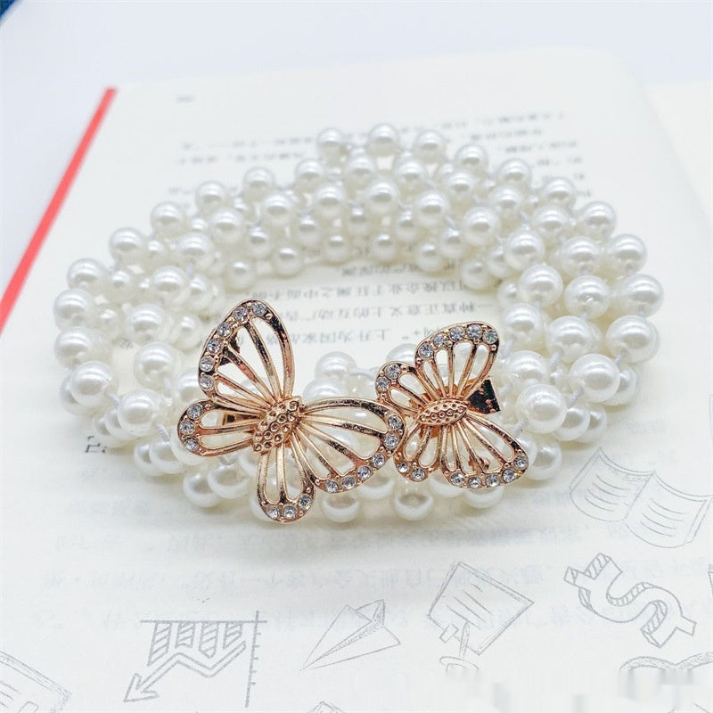Fashion Jewelry Women's White Pearl Waist Chain Decoration - KuzuSHOP