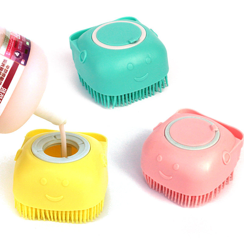 Silicone Dog Bath Massage Gloves Brush Pet Cat Bathroom Cleaning Tool Comb Brush For Dog Can Pour Shampoo Dog Grooming Supplies - KuzuSHOP