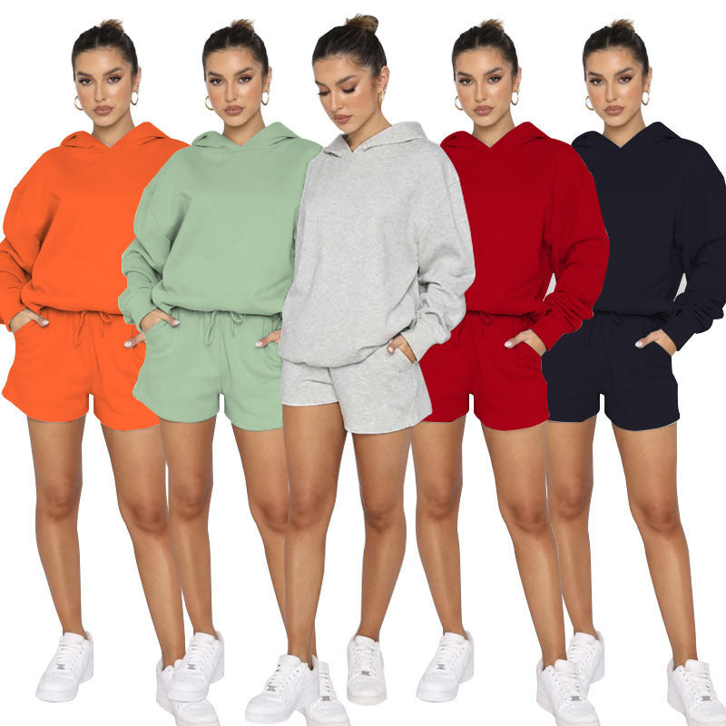 Solid Color Pullover Hooded Long Sleeves Sweater For Women - KuzuSHOP