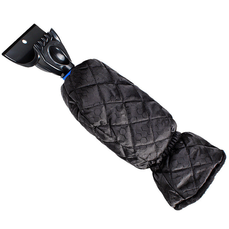 Car Windshield Snow Scraper Mitten With Durable Handle, Waterproof Snow Remover Glove With Warm Thick Soft Fleece - KuzuSHOP