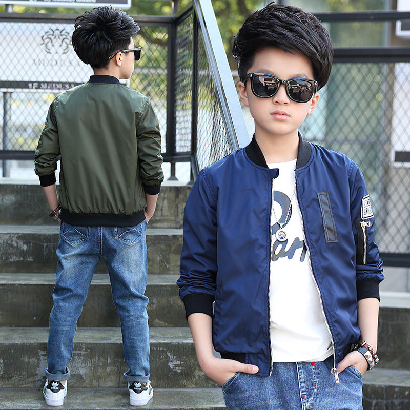 Boy's Autumn Korean Version Medium And Big Children's Short Jacket
