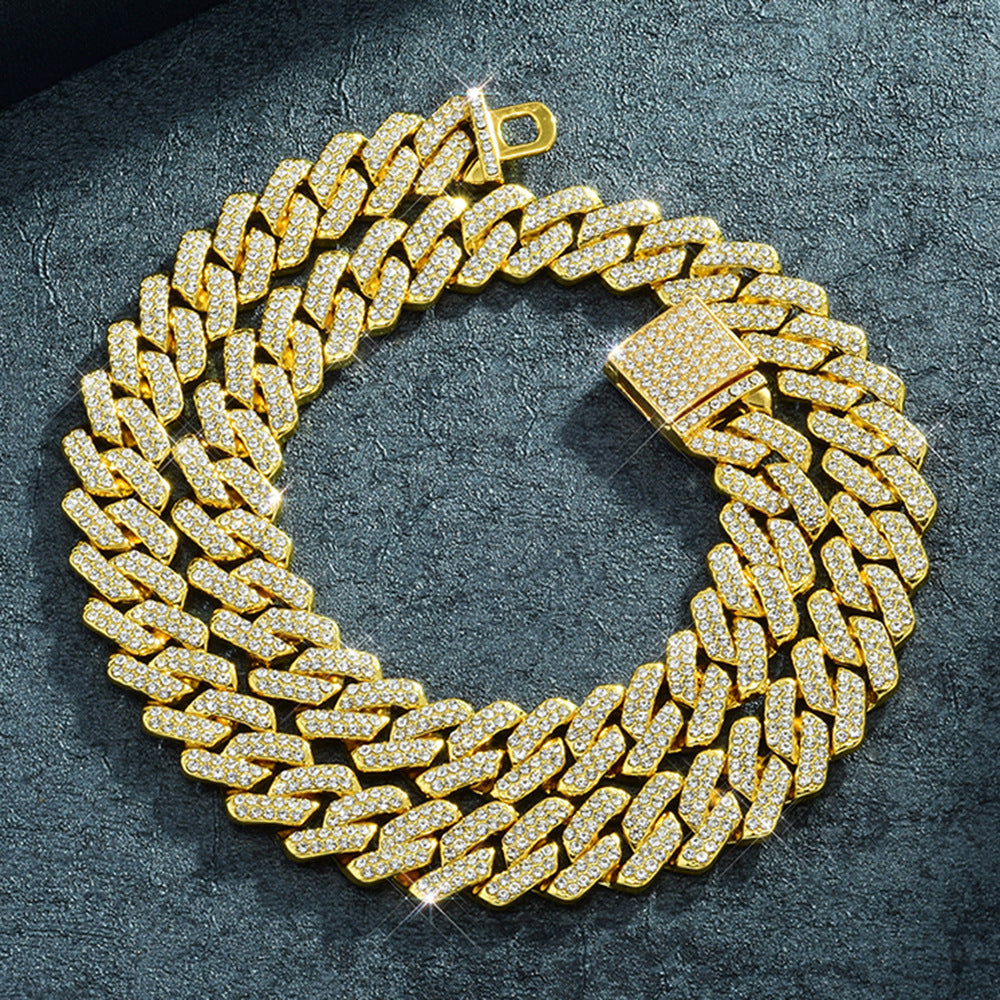 Box Buckle 14mm Bar Cuban Link Chain - KuzuSHOP