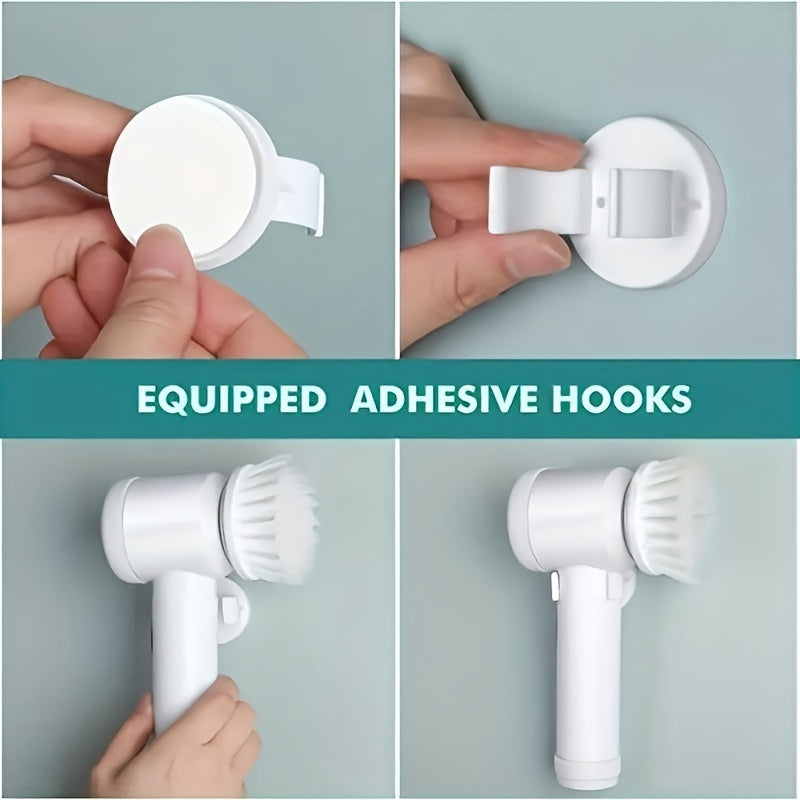 1pc Electric Spin Cleaning Brush,USB Rechargeable Handheld Kitch Cleaner Coldless Rotary Brush, Power Brush Bathroom Rechargeable Brush, Automatic Rotary Power Cleaning Brush For Cleaning - KuzuSHOP