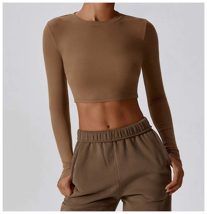 Running Exercise T-shirt Long-sleeved Workout Clothes Quick-drying Slimming Lightweight - KuzuSHOP