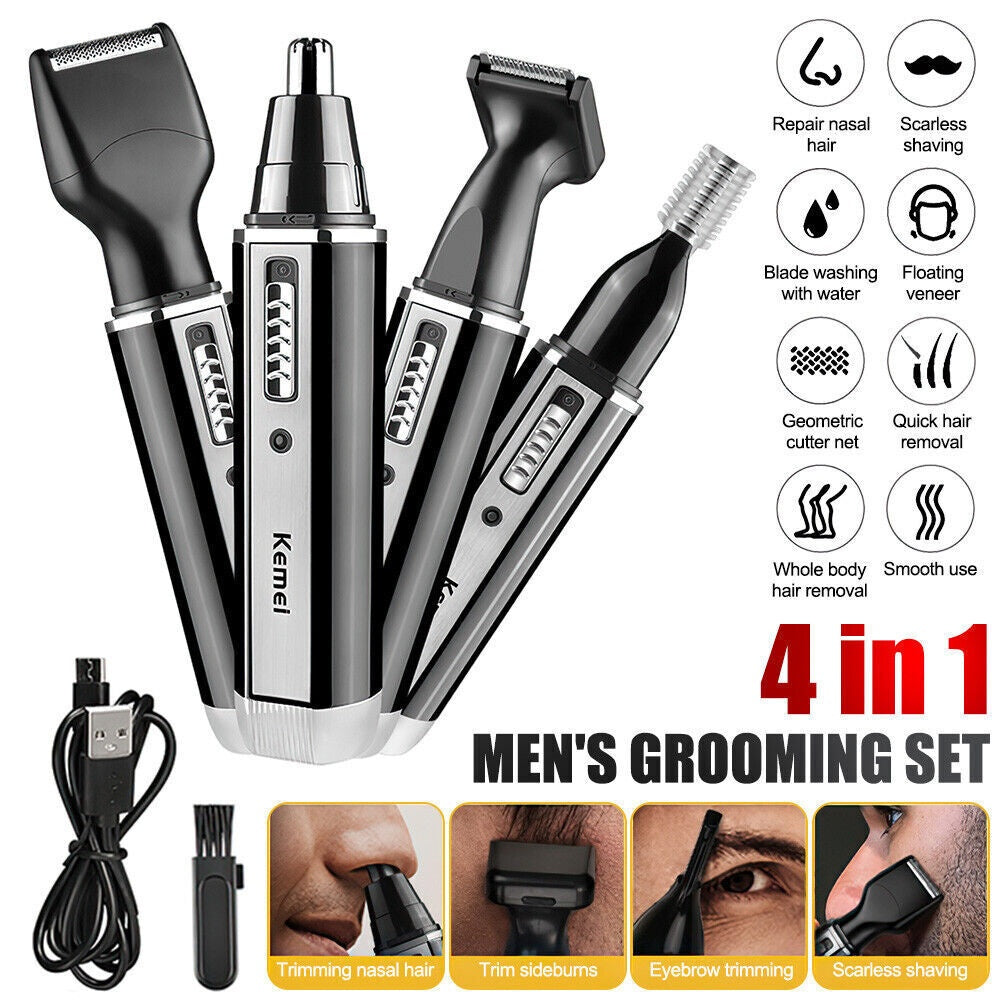 4 In 1 Rechargeable Hair Beard Eyebrow Ear Nose Shaver Trimmer Electric Kits UK - KuzuSHOP