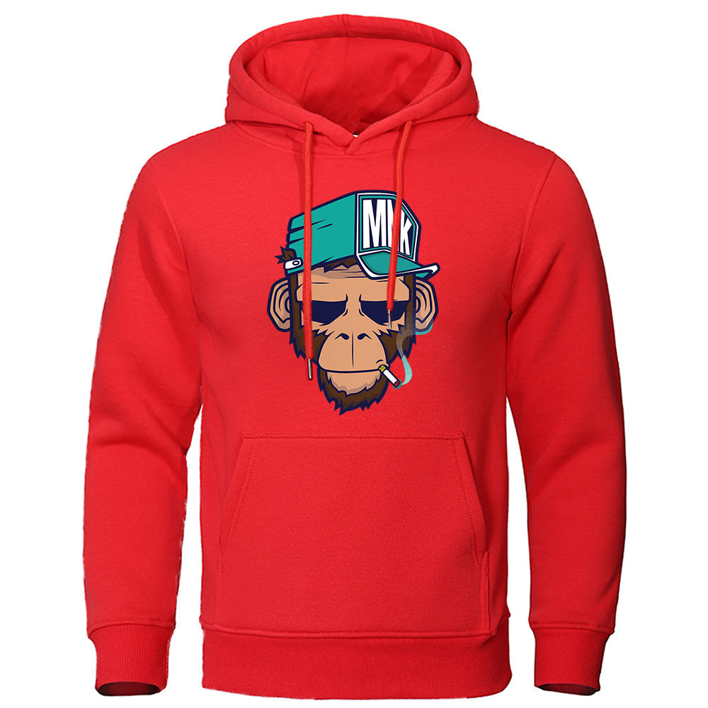 Personality Smoking Monkey Hoodie Sweatshirt Hip Hop Casual Street Hooded - KuzuSHOP