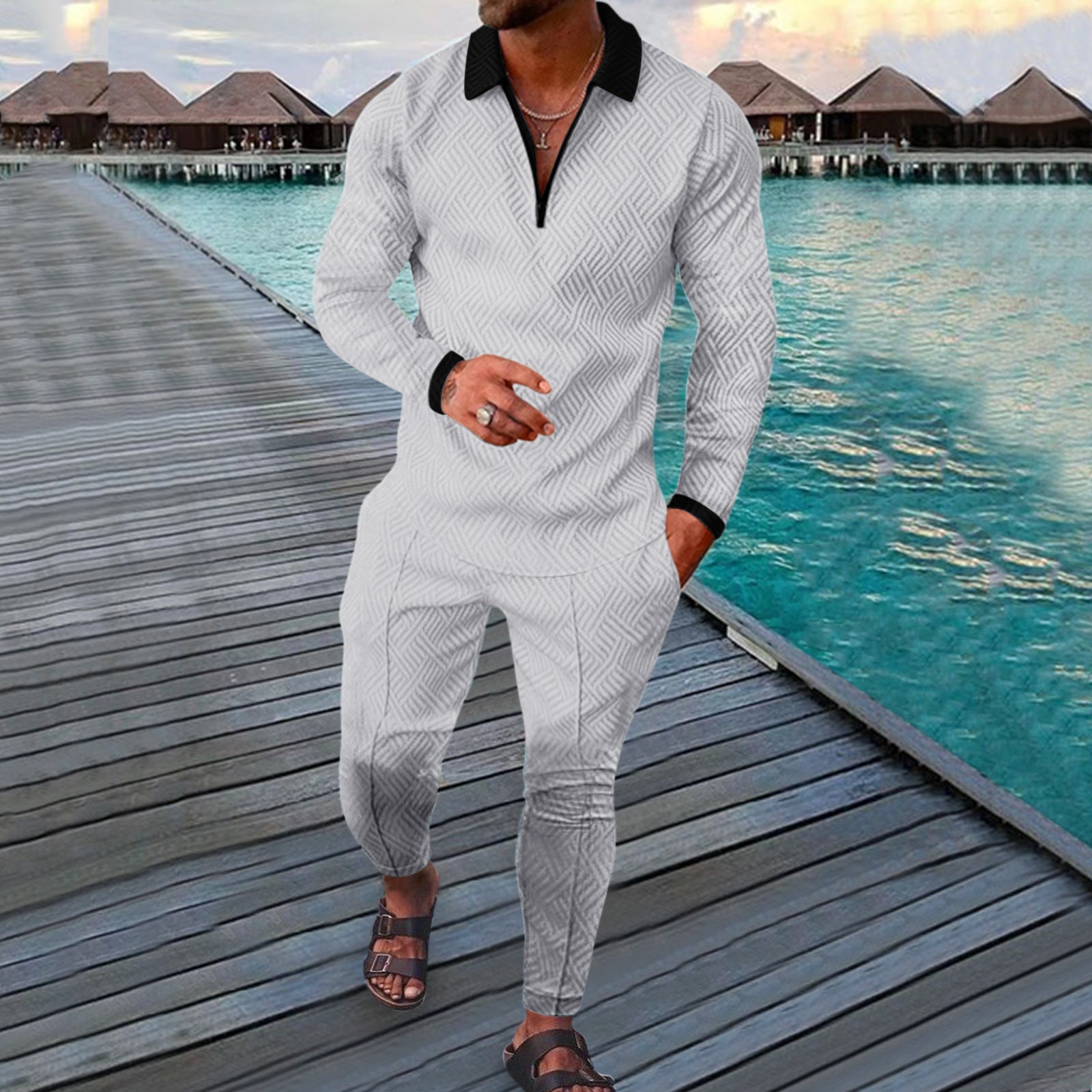 Autumn Long-sleeved Trousers Two-piece Sports And Leisure Men's Suit - KuzuSHOP