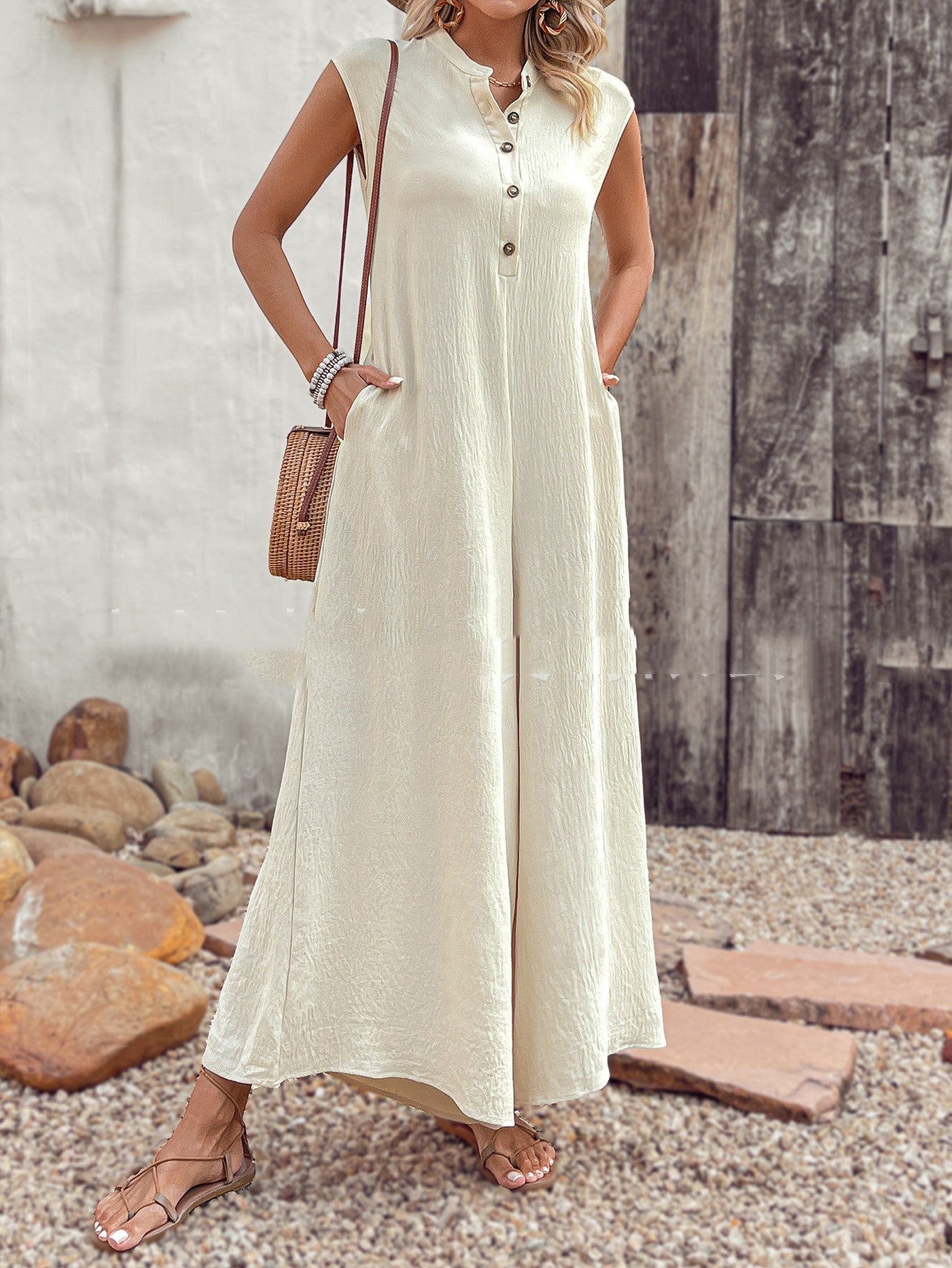 Women's Versatile Casual Solid Color Jumpsuit - KuzuSHOP