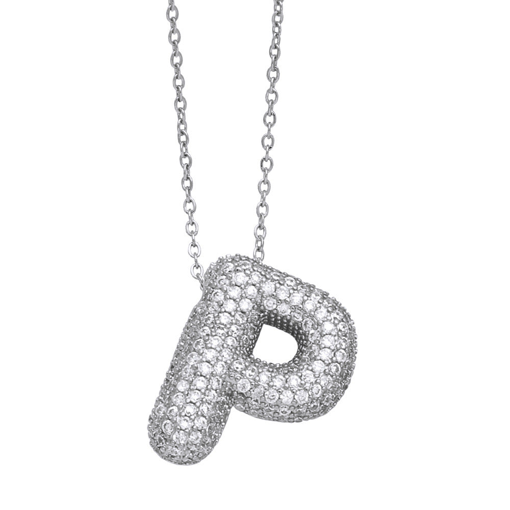 26 English Letter Necklace For Women Inlaid Zircon - KuzuSHOP