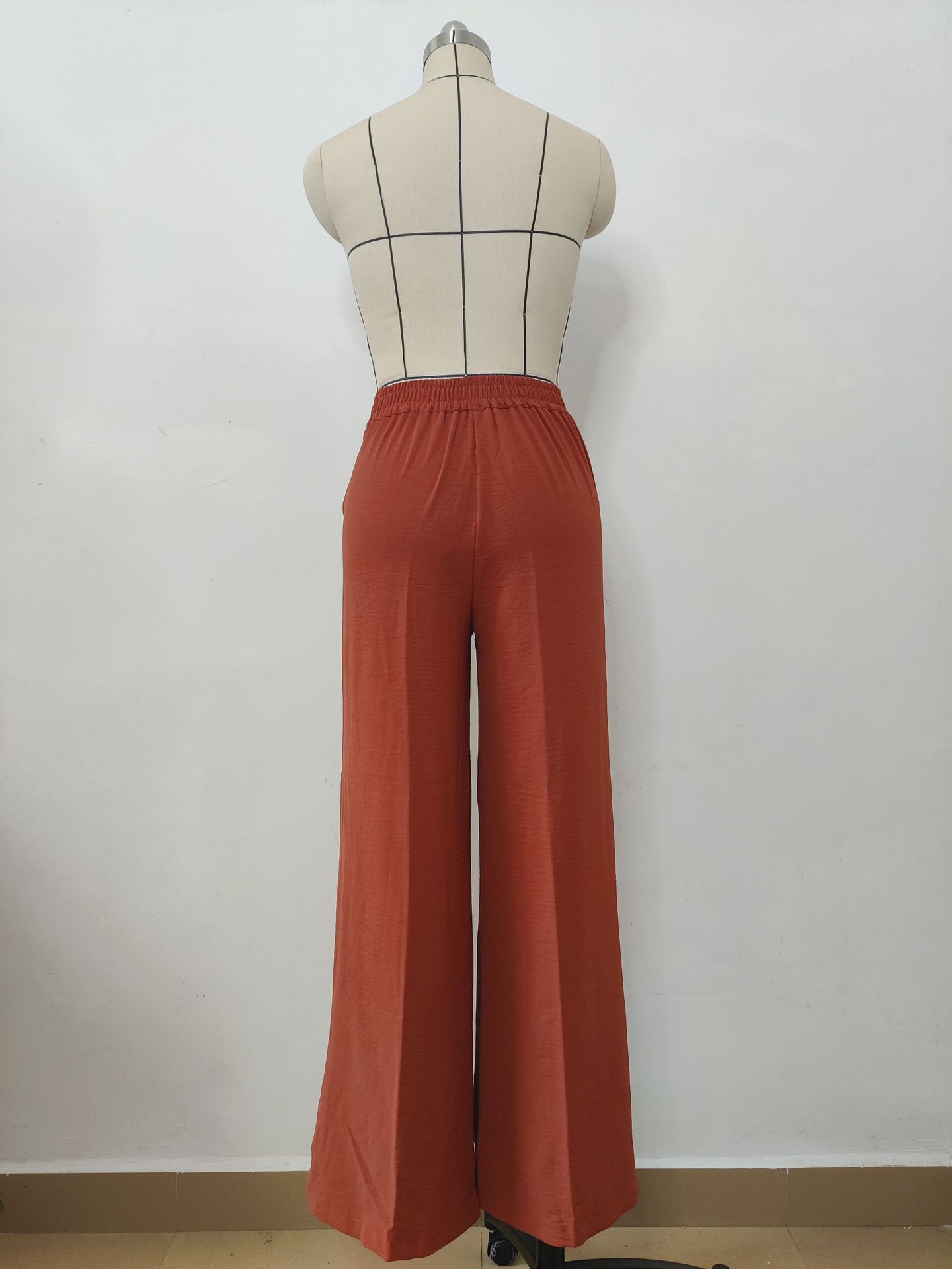 Solid Color Loose Pleated Wide-leg Casual Pants - KuzuSHOP