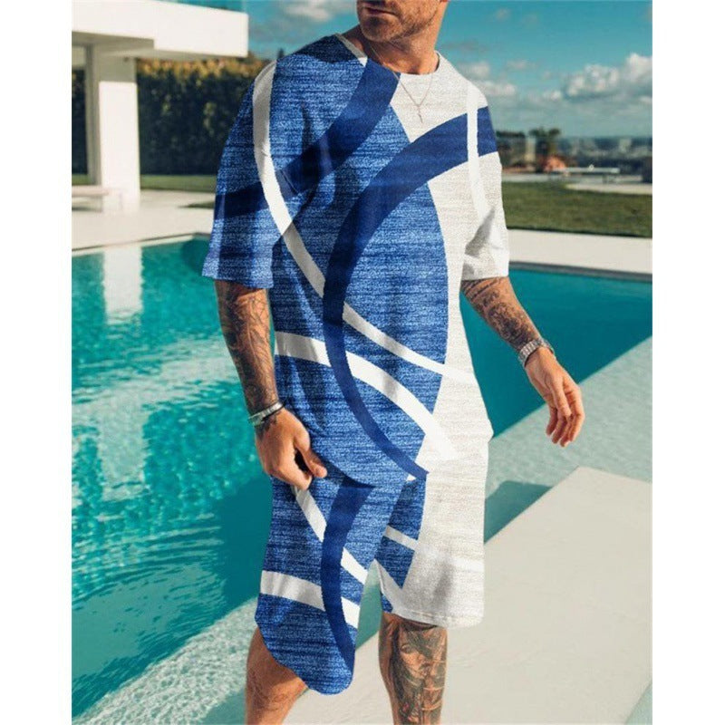 Short Sleeve Foreign Trade Men Leisure Set Suit - KuzuSHOP