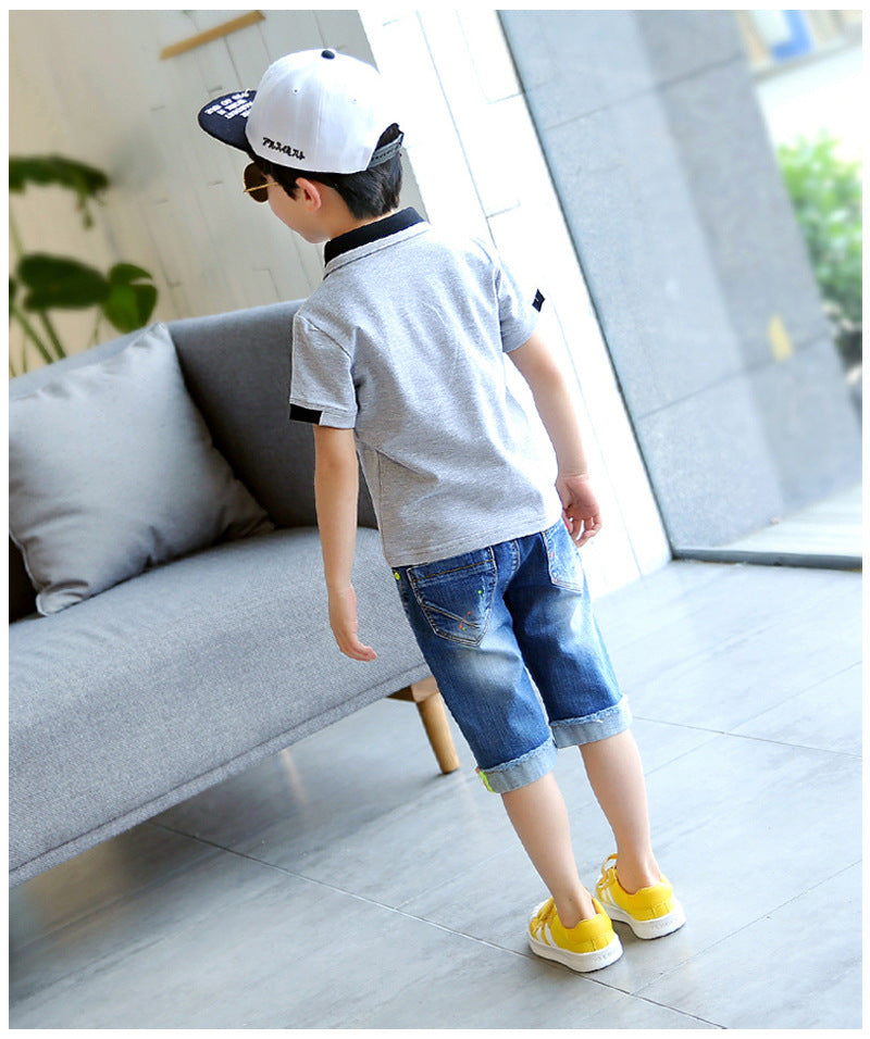 Denim Blue Trendy Fan Letter Pants - KuzuSHOP
