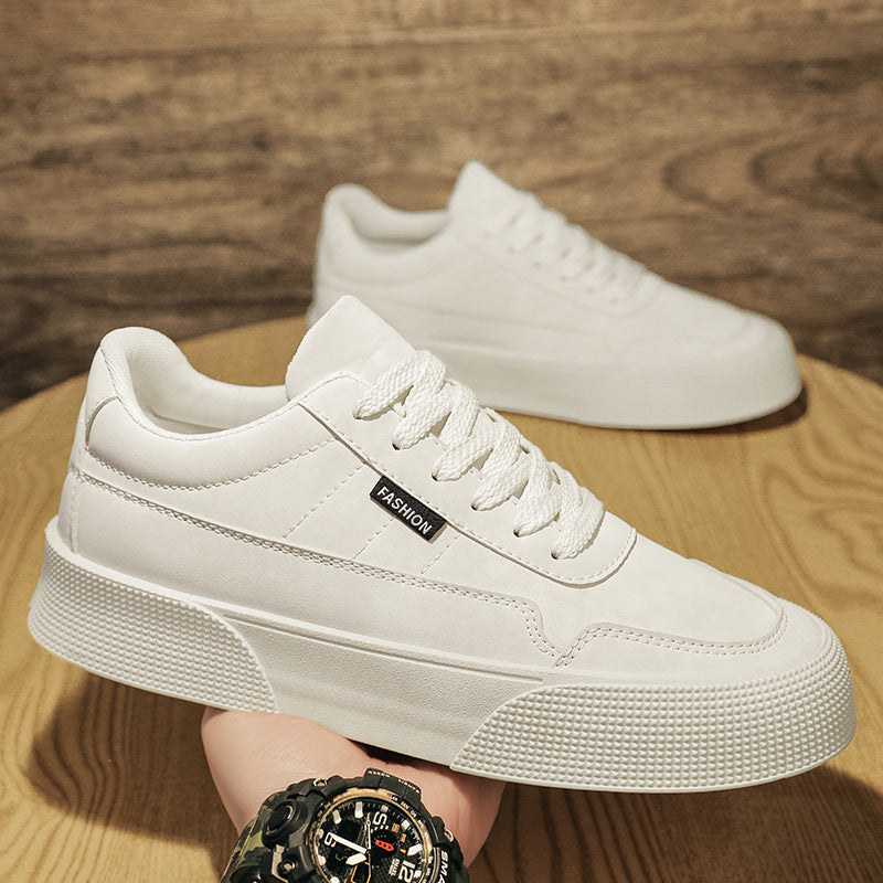 Casual Board Flat Shoes Men Breathable Thick-soled Lace-up Sneakers For Walking Running - KuzuSHOP