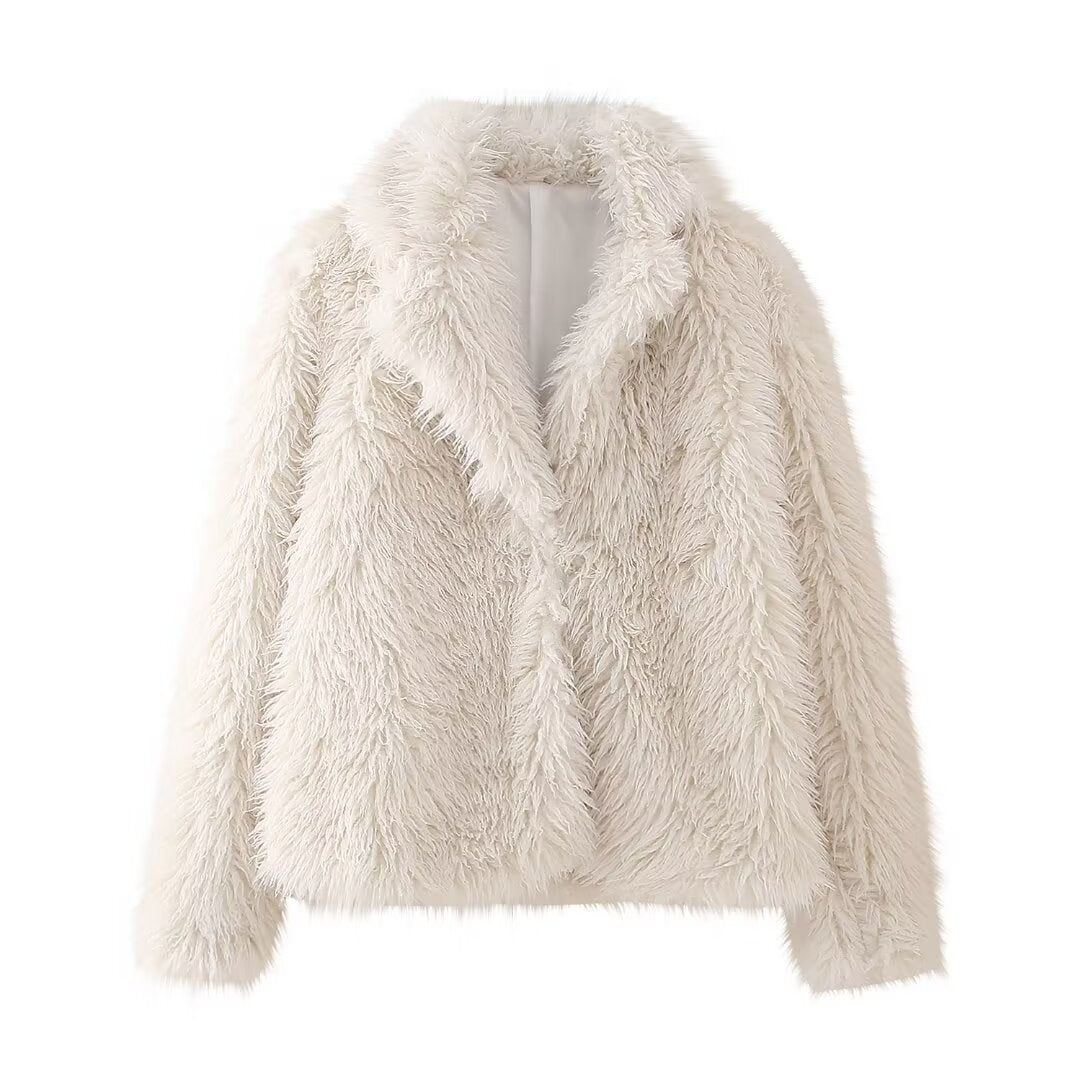 Women's Fashion Lamb Wool Coat Overcoat - KuzuSHOP