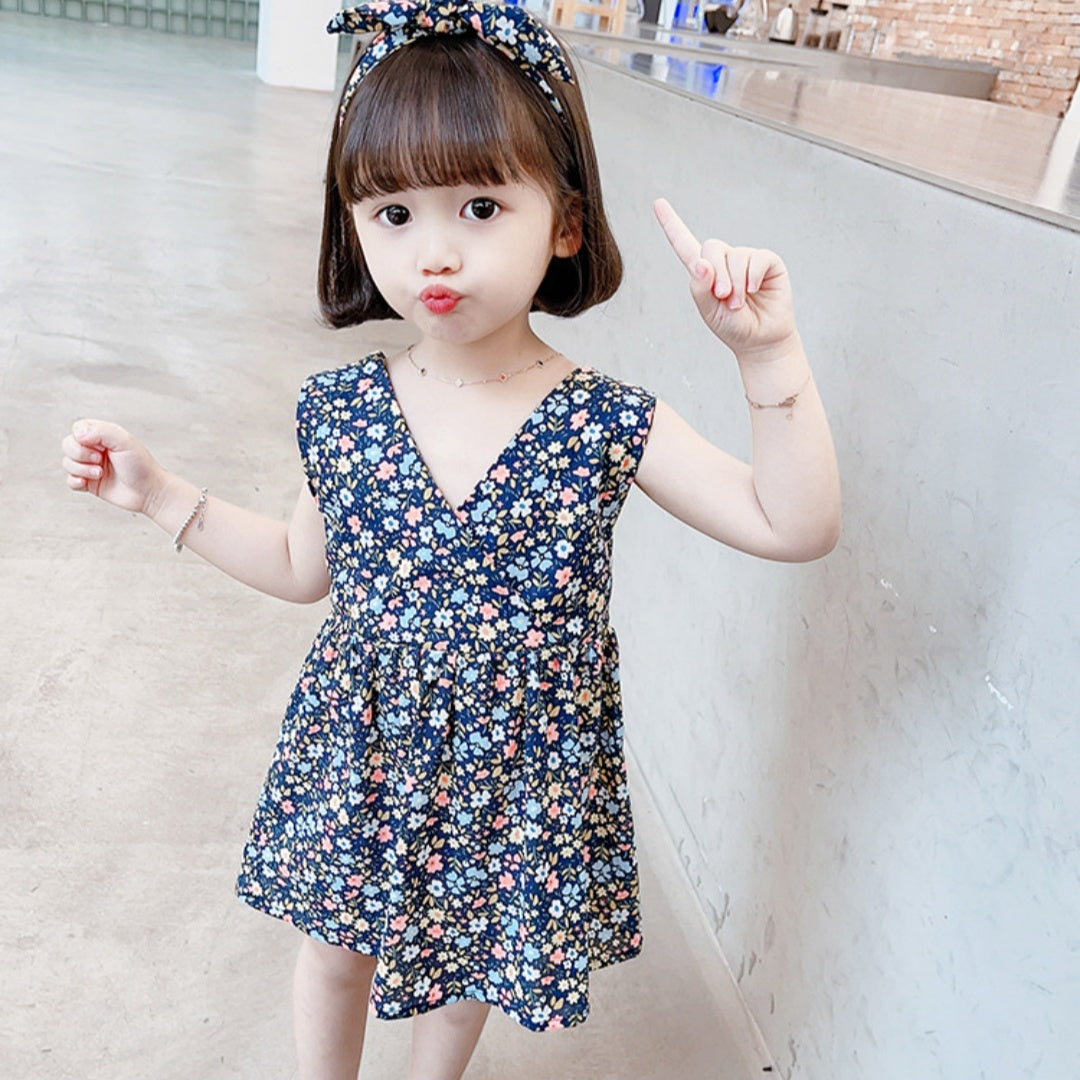 Girls Summer Ruffled Spaghetti Straps Dress - KuzuSHOP