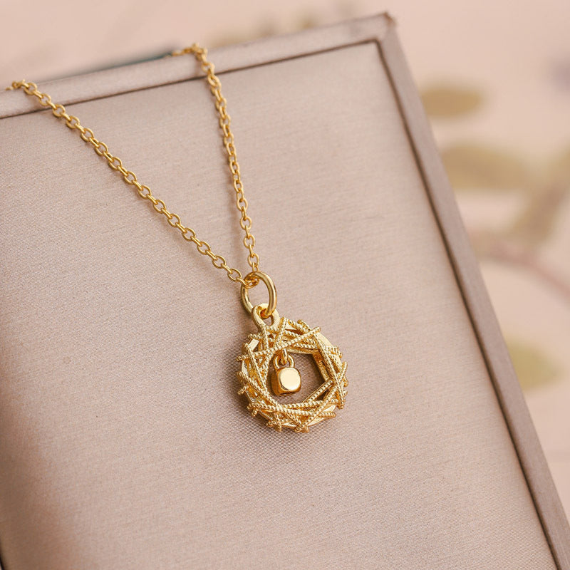 Fashion Gold Circle Net Design Necklace For Women Jewelry - KuzuSHOP