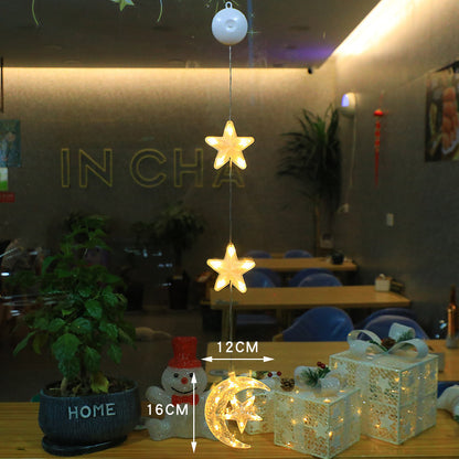 Christmas 3pcs LED Light Star, Xmas Tree Hanging Ornaments Decoration For Home, Christmas Decorations - KuzuSHOP