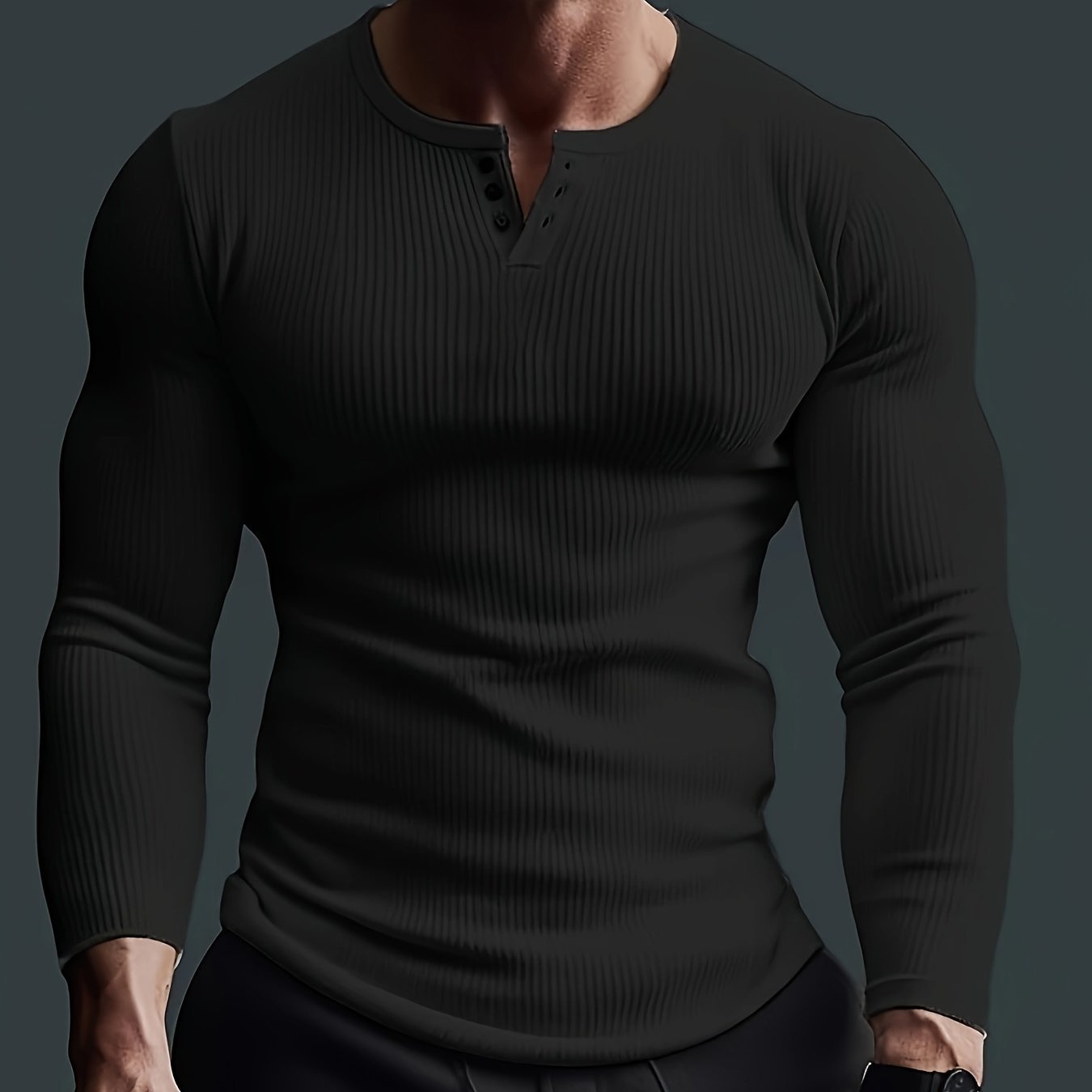 Men's Solid Crew Neck Long Sleeve Active T-shirt Tee, Casual Comfy Shirts For Spring Summer Autumn, Men's Clothing Tops - KuzuSHOP