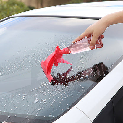 Glass Cleaning Brush with Water Spray Window Cleaner High-quality Aluminum Long Handle Wiper and Cloth Combo Silicone - KuzuSHOP