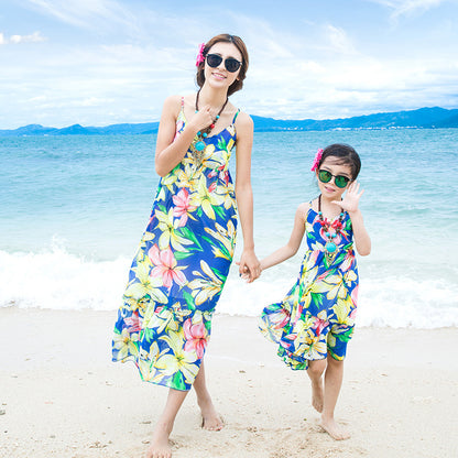 Sweet sling chiffon girls beach dress - KuzuSHOP