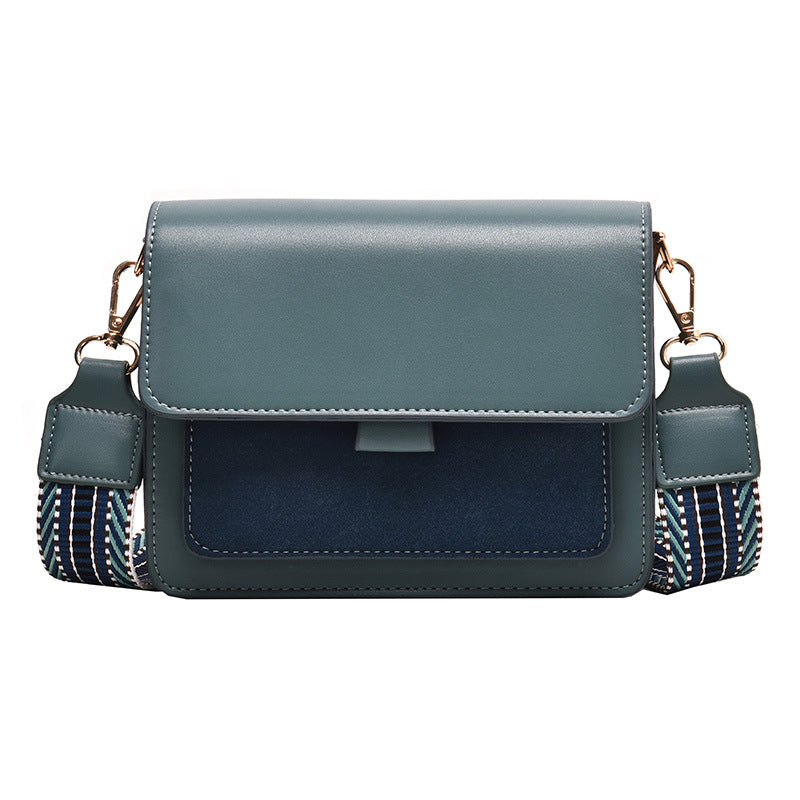 2019 autumn new small square bag simple women's bag personality ethnic style ribbon contrasting color one shoulder diagonal women's bag - KuzuSHOP