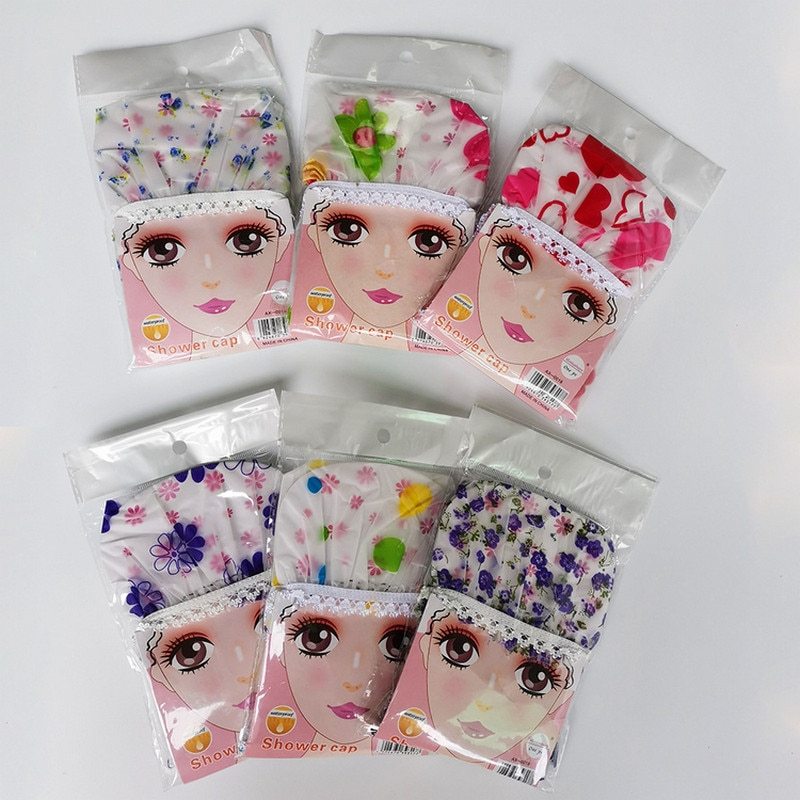 Shower And Bath Cap Printing Waterproof Shower Cap - KuzuSHOP