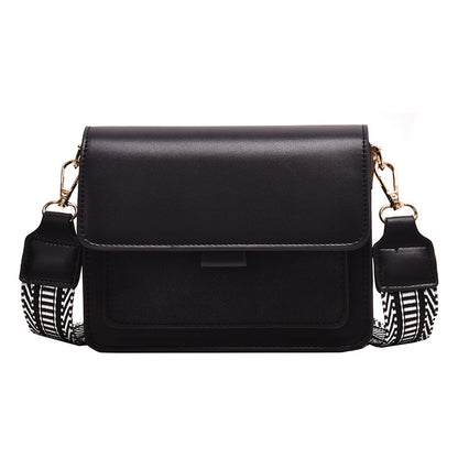 2019 autumn new small square bag simple women's bag personality ethnic style ribbon contrasting color one shoulder diagonal women's bag - KuzuSHOP