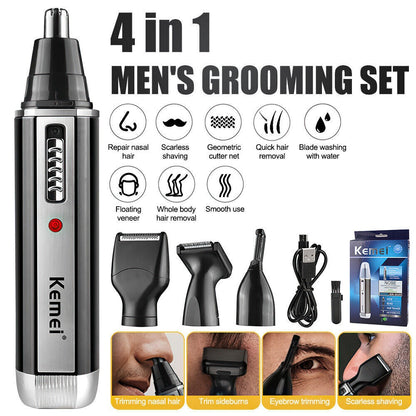 4 In 1 Rechargeable Hair Beard Eyebrow Ear Nose Shaver Trimmer Electric Kits UK - KuzuSHOP
